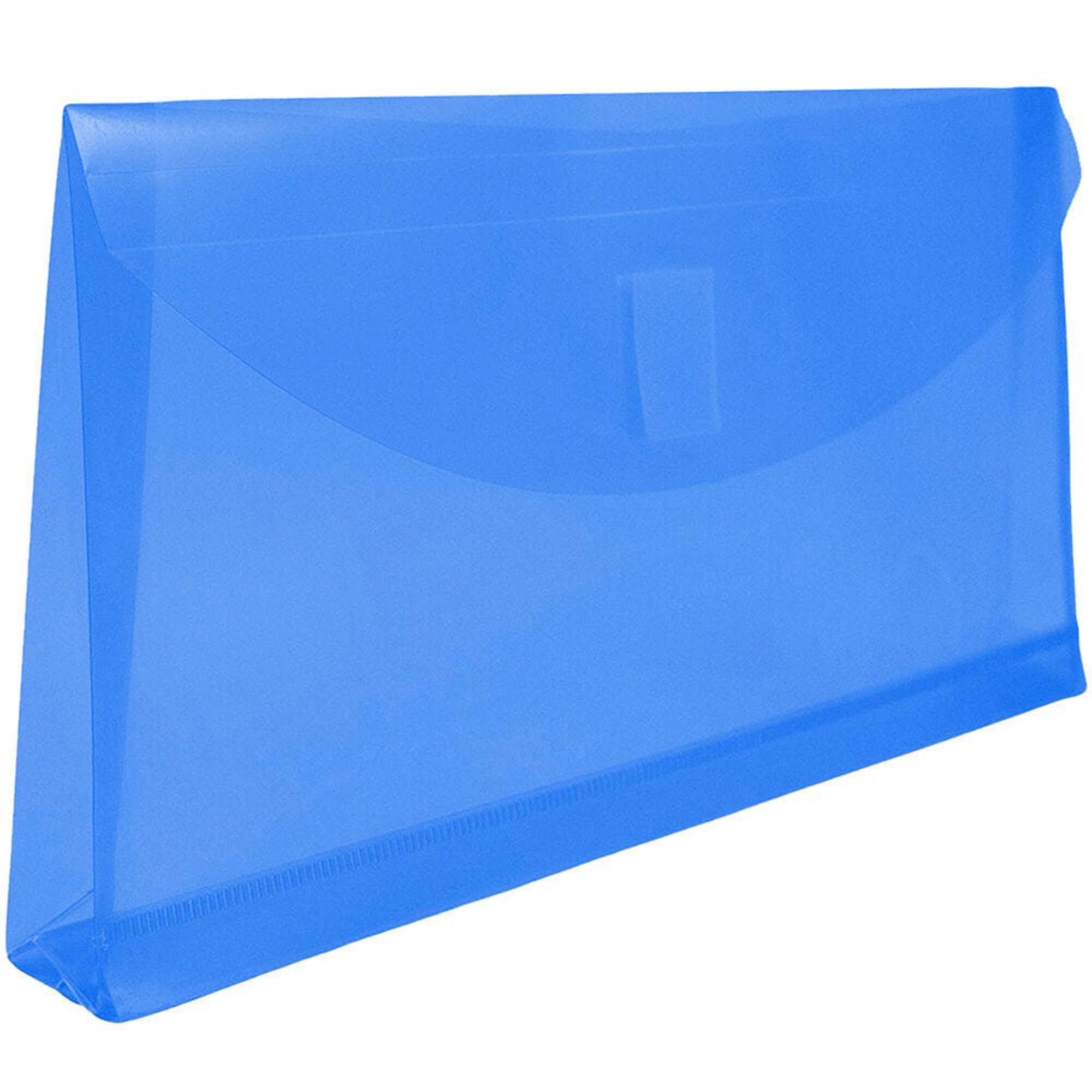 JAM Paper 5.25" x 10" Mixed Plastic Hook & Loop Closure 1" Expansion Booklet Envelopes, 12ct.
